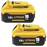 TOPBATT 2X 10000mAh Ersatz für Dewalt Akku 18V für Dewalt Akku DCB184 DCB180 DCB181 DCB182 DCB200 DCB201 DCB204 mit LED-Anzeige