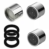 iJiGui Strahlregler M22, 3 Stück Wassersparend Strahlregler, Wasserhahn Sieb Einsatz Wasserhahn Aufsatz mit Edelstahl, Aufsatz Perlatoren für Wasserhähne