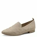 MARCO TOZZI Damen Slipper mit Blockabsatz Runde Spitze, Cremefarben (Dune metallic), 39 EU