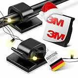 MYMIND® Kabelhalter selbstklebend [3M KLEBER] 50 Stück Indoor & Outdoor - Kabelclips für Kabelmanagement - Kabelklemmen & Kabelorganisator am Schreibtisch - Kabelbefestigung Lichterkette(Schwarz)