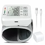 Automatisches Handgelenk-Blutdruckmessgerät mit LCD-Bildschirm & Deutscher Sprachansage, Handgelenk-BP-Monitor, Verstellbare Manschette(13.5-19.5 cm), Digitaler Blutdruckmonitor für Präzise Messwerte