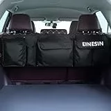 Einesin Auto Kofferraum Organizer, Auto Aufbewahrungstasche mit Klett Kofferraum Taschen Faltbar, abnehmbare Aufbewahrungsmodule mit eingebautem Kühler (Schwarz)