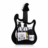 Accentra Geschenkset ROCKSTAR, Pflegeset in Metall Gitarre in schwarz mit Duschgel, Shampoo, Seife und Handtuch, als besondere rockige Geschenkidee für Geburtstag, Vatertag, Muttertag und Valentinstag