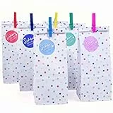 Papierdrachen 24 Bedruckte Geschenktüten zum Geburtstag - Thema Konfetti - Mitgebsel zum Befüllen und Verschenken - kleines Dankeschön an Deine Gäste - Kindergeburtstag