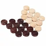 JDIEOQA 24pcs Brettspiel Backgammon Schach Stapelbar Holzprüfer Stücke Entwürfe Entwürfe Schachkessel Schach