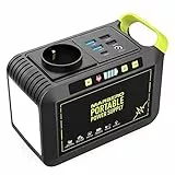 MARBERO Tragbare Powerstation 24000mAh, Tragbarer Generator 88,8Wh, Externer Akku mit 80W 230V Steckdose, USB-C & LED-Lampe, Notstromversorgung für Camping, Haushalt, Reise, Garten & Notfälle