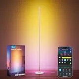 Govee RGBIC LED Stehlampe Wohnzimmer, 1000lm Stehleuchte Dimmbar, Arbeiten mit Matter & Alexa, 85 Szenenmodi, 16 Millionen Farben, DIY & Musikmodi, 136cm Ecklampe für Schlafzimmer Deko, Gold