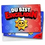 Generisch 12x EINLADUNGSKARTEN für Kindergeburtstag & Co. mit passenden Umschlägen - Karten Set mit Gamin´Stars Motiv