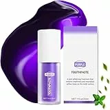 DENDAWEN Purple Teeth Whitening Toothpaste,Lila Zahnpasta Weisse Zähne,Lila Zahncreme Weiße Zähne,Farbkorrektur Serum Zähne,Zahnaufhellung Zahnpasta Lila,Zähne Aufhellen Zahnpasta für Gelbe Zähne