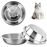 elzle Katzennäpfe, 3 Stück Fressnäpfe für Katzen Edelstahl, Spülmaschinenfest 5,5 Zoll Futternapf Katze, Ersatz für kleine Katzen und Hunde