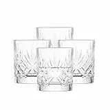 SCHOTT ZWIESEL Schnapsglas Show (4er-Set), zeitlose Shotbecher für Schnaps mit Relieff, spülmaschinenfeste Tritan-Kristallgläser (Art.-Nr. 123932)