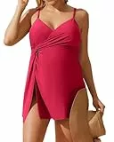 Maacie Einteiliger Badeanzug für Damen, einfarbig, 2025, Elegantes Umstands-Badeanzugkleid