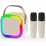 JYX Karaoke Maschine für Kinder mit 2 Karaoke Mikrofon, Mini Karaoke Anlage, Bluetooth Karaoke Lautsprecher Geschenk für Brithday, Kids Karaoke Set Box - Geschenke für Kinder 3-12 Jahre