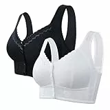 3er Pack Klassische BHS Damen Ohne Bügel Push Up mit Verstellbarem Bustier Nahtloser Bra Bequem Große Brüste Unterwäsche für Alltag Yoga Trainings Schlaf Sport BH Push up BH Ohne Buegel (BK1, 54)