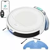 LEFANT Staubsauger Roboter 6000Pa mit Wischfunktion, ToF Lasernavigation, Präzise Hindernisvermeidung, App, Alexa Steuerung, Anti-Wicklungs-Funktion für Tierhaare Teppiche, M310 Ultra Weiß