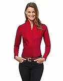 Vincenzo Boretti Damen Bluse mit Kelchkragen leicht tailliert 100% Baumwolle bügelleicht Langarm Hemdbluse mit Stehkragen elegant festlich auch für Business rot 40