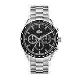 Lacoste Chronograph Quarz Uhr für Herren Kollektion Boston mit Silbernes Edelstahlarmband - 2011079