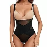 SLIMBELLE Shapewear Damen Bauchweg Nahtlose Body Elastizität Miederbody U-Ausschnitt Figurenformend Shaper