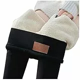 Generisch Gefütterte Leggings Damen, Thermo Leggings Damen Gefütterte Thermoleggings Warme High Waist Thermohose Winter Innenfleece Sportleggins Stretch Teddy Laufhose Blickdicht Strumpfhose