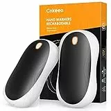 Handwärmer Elektrisch, Cnkeeo Split-Typ 2er-Pack Wiederaufladbar Tragbare Handwärmer, USB Taschenwärmer mit 3 Einstellbare Heizmodi, Geeignet für Outdoor-Sport, Schwarz-Weiß