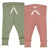 Müsli by Green Cotton Baby - Mädchen Cozy Me Rib 2-Pack Leggings, Daydream/Poetry Green, 98 EU