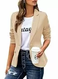 Cicy Bell Damen Casual Langarm Blazer Revers Büro Arbeit Blazer Jacke Khaki L
