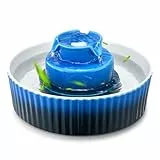 VEVOR Katzenbrunnen, 2,1 L, Keramik-Trinkbrunnen, mit leiser 1,5-W-Pumpe, 360°-Zugangsbereich, mehrschichtiges Filtersystem, Wasserbrunnen für Haustiere, Katzen, Hunde, Blau, φ240x130 mm