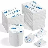 LLNRC Doppelseitiges Klebeband Extra Stark, 60 Stück Doppelseitige Schaumstoff Klebepads, Selbstklebendes Klebeband für Wände, Boden, Kunststoffe, Gläser, Metall (Weiß)