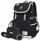 Schulrucksack Jungen Mädchen Teenager, Schulranzen Rucksäcke Daypack für Schüler Jungs Damen Kinder,Schultaschen Set Federmäppchen,Schule Kinderrucksack Tasche Laptop 3 5 7-12 Klasse Jahre Wasserdicht