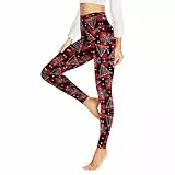 HLTPRO Thermo Leggings Damen Gefüttert Im Winter, High Waist Thermoleggings Warm Thermohose Blickdicht Strumpfhose Für Sport(Schneeflocke,S/M)