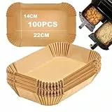Backpapier für Heißluftfritteuse, 100 Stück für Ninja Airfryer AF400EUCP, AF300EU, AF400EU, SL400EU und Anderen Dual Zone Heißluftfritteuse