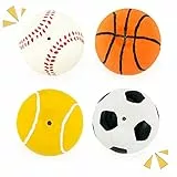 Chiwava 4 Stück 2.4 Zoll Kleine Hunde Hundespielzeug aus Latex mit Quietschend für kleine und mittelgroße Hunde interaktives Kauen mit Sound