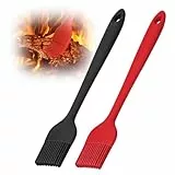 Euqvunn 2 Stück Backpinsel, BPA-Free Backpinsel Silikon, Nonstick Silikonpinsel, Heat Resistant Küchenpinsel für Backen, Grillen, Kochen & Braten, Healthy One-Piece Design Pinsel Küche