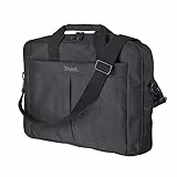Trust Primo Laptoptasche 16 Zoll, Tasche mit Schultergurt, Tragetasche mit Innenpolsterung zum Schutz, Schultertasche für Reisen, Business, Büro, Schule - Schwarz