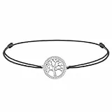 J.Endéar Fußkettchen lebensbaum Damen Mädchen Silber 925 mit Zirkonia, 37cm verstellbare Seil Fußkettchen Geschenk handmade