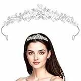 HJZHII Diadem Hochzeit, Tiara Krone Kristall Silber Abschlussball Crown Braut Stirnband Diadem Crown für Hochzeit Abschlussball GeburtstagParty
