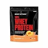 Body Attack 100% Whey Protein - Apricot Yoghurt, 900 g - Made in Germany - Extra cremiges Eiweißpulver mit Hydrolysat & BCAA´s, unterstützt Muskelaufbau und Diäten - Für Sportler & Athleten