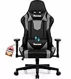 Homimaster Gaming Stuhl, Gaming Chair mit verstellbare Lendenkissen, Kopfkissen und Armlehnen,Ergonomischer Gamer Stuhl gepolstert, Gaming Stuhl 150 kg Belastbarkeit