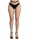 LZL1517 Netzstrumpfhose Schwarz Sexy Strumpfhosen Hohe Taille Netzstrümpfe für Damen (DE/NL/SE/PL, Alphanumerisch, Einheitsgröße, Regular, Regular, Netzstrumpfhose Schwarz - XL/Gitter)