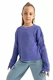 DeFacto Pullis für Mädchen - Pullover für Mädchen Vielseitige Mädchenbekleidung für jeden Anlass, Warm und Trendig Regular Fit Crew Neck