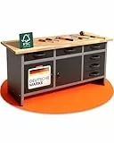 Ondis24 Werkbank Karsten Werktisch Packtisch 6 Schubladen Werkstatteinrichtung 160 x 60 x 85 (H) cm Buchenholzarbeitsplatte, Metall bis 510kg belastbar