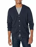Amazon Essentials Herren Strickjacke aus Baumwolle, Marineblau, L