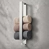 JOLY FANG Handtuchhalter Edelstahl, Handtuchstange Selbstklebend Ohne Bohren, Badetuchhalter Gästehandtuchhalter mit Haken für Badezimmer 40cm (Silber)