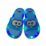 Mädchen Hausschuhe Lustige LED Hausschuhe Leuchtende Kinder Sommer Schlappen Cartoon Pantoletten Junge Mädchen rutschfest Badeschuhe Sandalen Indoor Outdoor Strand Schuhe 3-9 Jahre (Blue, 31)