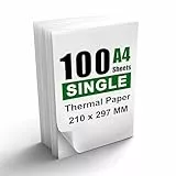 100 Blatt, Thermopapier A4 für Tragbaren Drucker M08F/M832/Q302/M834/MT800, kompatibel mit Broth.., Phom..., HP.., 210x297mm Thermodrucker Papier A4(Einzelnes)