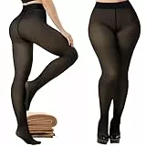 YOGINGO Women's Winter Thermal Tights - Lined Tights Fake Transparent Skin Colour - Warm Thermal Leggings for Cold Days