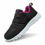 GemChve Orthopädische Schuhe Damen,Slip On Sneakers Damen Extra Breite Zehenpartie Geeignet für Geschwollene Füße Klettverschluss Gesundheitsschuhe Herren,Diabetiker Schuhe Herren Purple 39EU