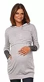 HAPPY MAMA Boutique Damen Umstands-Still-Hoodie 137 (Grau Melange, 44, 2XL)