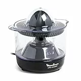Moulinex Ultra Compact Zitruspresse, Entsafter, Orangenpresse, Einschaltautomatik, großes Fassungsvermögen, 2-Wege-Rotation, Schutzdeckel, einfache Lagerung, 450 ml Fassungsvermögen, Schwarz, PC120870