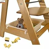 EmSoLi Adapter für Ikea Trofast Box Korb Drahtkorb, kompatibel mit Roba Hochstuhl + 1x Haken (Hellbraun)